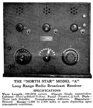 North Star Model A; Minnesota Radio (ID = 1101824) Radio