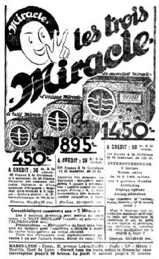 Le Petit Miracle 203; Miracle, Radio-Lyon, (ID = 2130931) Radio