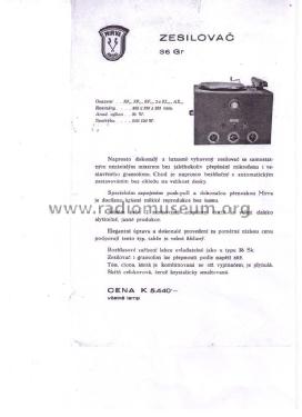 Zesilovač 36 Gr; Mirva Radio Prague (ID = 2568762) Ampl/Mixer