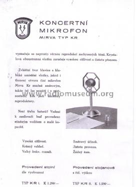 Koncertní Mikrofon KR; Mirva Radio Prague (ID = 2568667) Microfono/PU