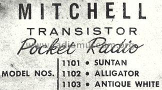 Transistor Pocket Radio 1101; Mitchell Mfg. Co., (ID = 492965) Radio