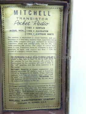 Transistor Pocket Radio - Alligator 1102; Mitchell Mfg. Co., (ID = 2507320) Radio