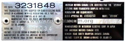 AMC 3231848; Mitsubishi Electric (ID = 2078573) Car Radio