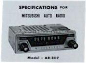 AR-807; Mitsubishi Electric (ID = 1406801) Car Radio