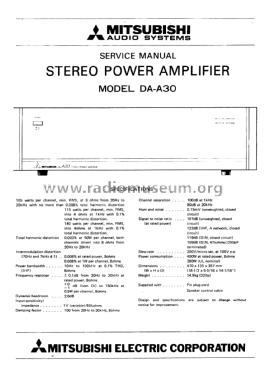 DA-A30; Mitsubishi Electric (ID = 1923545) Ampl/Mixer