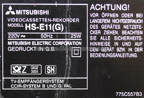 Videorecorder HS-E11; Mitsubishi Electric (ID = 1534523) R-Player