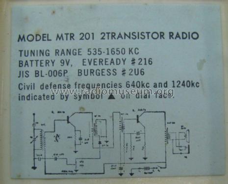 Million 2 Transistor MTR-201 Boy's Radio; Tokai Wireless Co., (ID = 826964) Radio