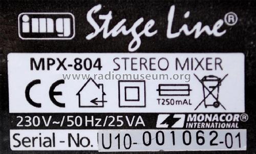 IMG Stage Line 8-Channel Pro Sound Mixer MPX-804; Monacor, Bremen (ID = 2379595) Ampl/Mixer