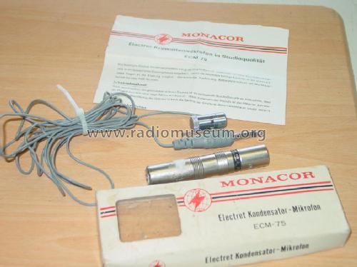 Electret Kondensator - Mikrofon ECM-75; Monacor, Bremen (ID = 104475) Microfono/PU