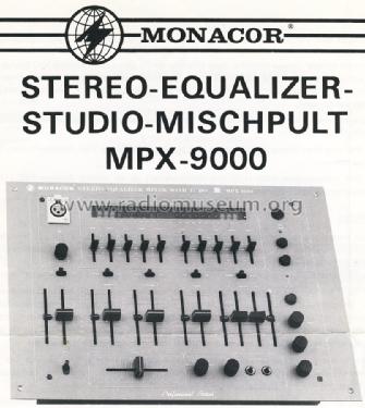 Stereo Equalizer Mixer with Echo MPX-9000; Monacor, Bremen (ID = 1632249) Ampl/Mixer