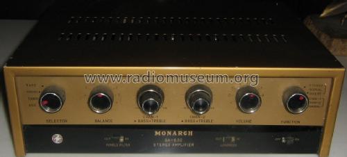 Stereo Amplifier SA-630; Monarch Electronics (ID = 1389705) Ampl/Mixer