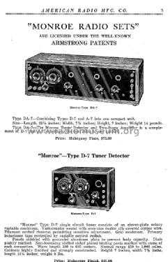 1 Tube Regenerative Tuner-Detector D-7; Monroe H. McKillip (ID = 1011334) Radio