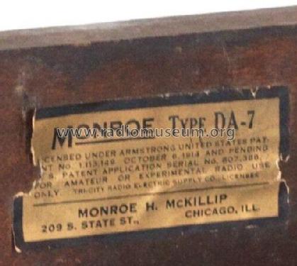 Combination Tuner-Detector Two-Stage Amplifier DA-7; Monroe H. McKillip (ID = 2870603) Radio