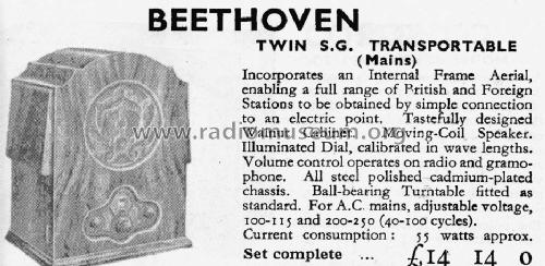 Twin SG Transportable ; Beethoven Electric (ID = 2162447) Radio