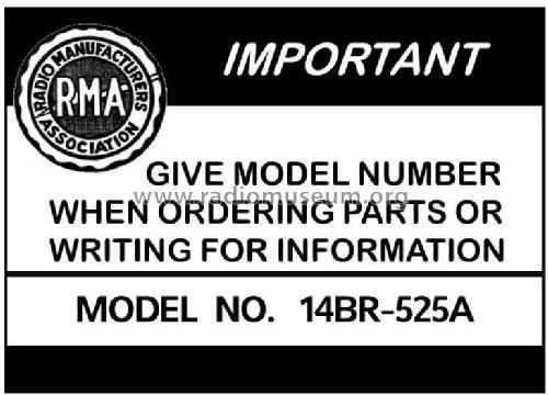 14BR-525A Order= P462 A 525 ; Montgomery Ward & Co (ID = 2856439) Radio