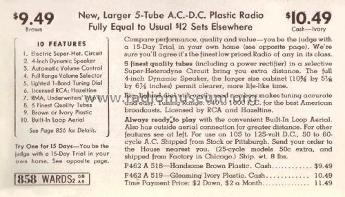 14WG-518B Order= P462 A 518 ; Montgomery Ward & Co (ID = 1948188) Radio