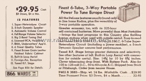 Airline 14WG-683A Order= P462 A 2683 ; Montgomery Ward & Co (ID = 1958951) Radio