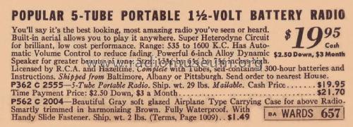 62-2555 Order= P362 B 2555 ; Montgomery Ward & Co (ID = 1898667) Radio