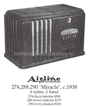 Airline 290 Miracle Order= P462 C 290; Montgomery Ward & Co (ID = 1385195) Radio