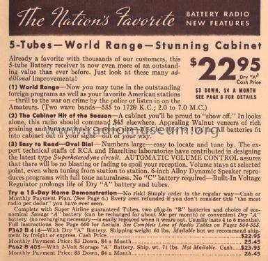 62-405 Order= P662 B 405 ; Montgomery Ward & Co (ID = 1855327) Radio