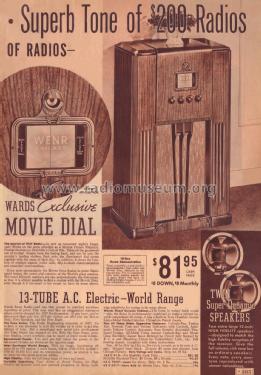 62-413 Movie Dial Ch= Series 2DL Order= 162 C 413; Montgomery Ward & Co (ID = 1843090) Radio