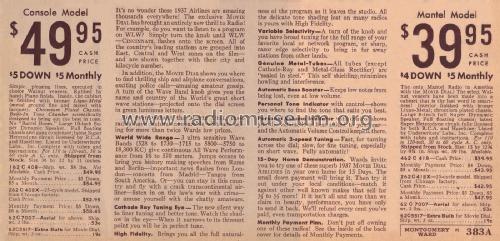 62-418 'Movie Dial' Ch= 7LL Order= 462 C 418; Montgomery Ward & Co (ID = 1840676) Radio