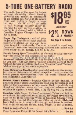 62-465 Order= P462 B 465 ; Montgomery Ward & Co (ID = 1881900) Radio