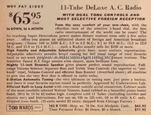 Airline 04BR-1105A Order= 162 B 1105 ; Montgomery Ward & Co (ID = 1919046) Radio