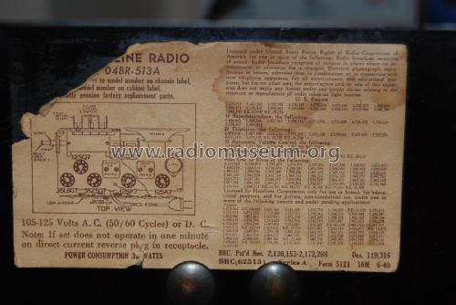 Airline 04BR-513A Order= P462 B 513 ; Montgomery Ward & Co (ID = 2675144) Radio