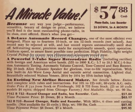 Airline 04WG-732 Order= P162 B 732 ; Montgomery Ward & Co (ID = 1917795) Radio