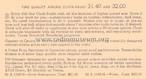 Airline 15BR-1548A ; Montgomery Ward & Co (ID = 2038071) Radio