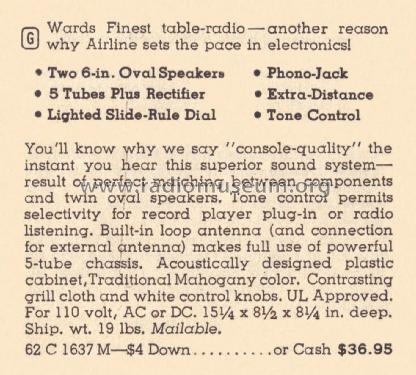 Airline 1637 ; Montgomery Ward & Co (ID = 2115676) Radio