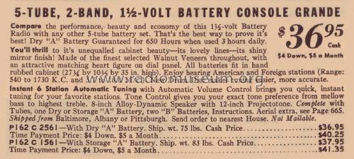 Airline 2561 Order= P162 C 2561 ; Montgomery Ward & Co (ID = 1898005) Radio