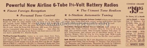 Airline 2660 Order= P162 C 2660 ; Montgomery Ward & Co (ID = 1911216) Radio