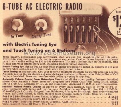 Airline 290 Miracle Order= P462 C 290; Montgomery Ward & Co (ID = 1870608) Radio