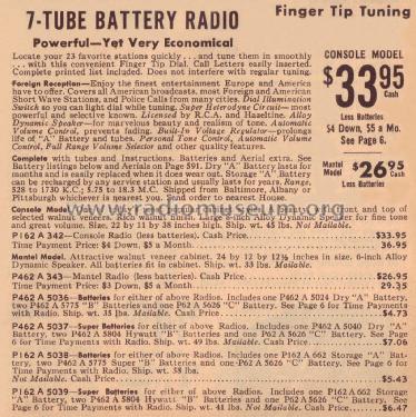 Airline 342 Order= P162 A 342 ; Montgomery Ward & Co (ID = 1881528) Radio