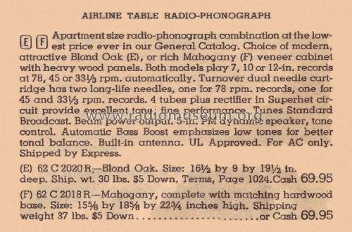 Airline 35GHM-2020A; Montgomery Ward & Co (ID = 2069053) Radio