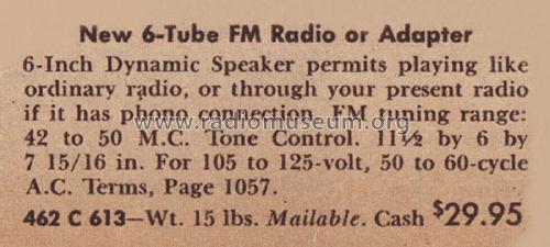 Airline 613 Order= 462 C 613 ; Montgomery Ward & Co (ID = 1931899) Radio