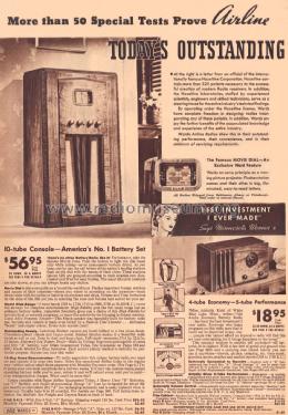 Airline 62-410 'Movie Dial' Order= 162 C 410 ; Montgomery Ward & Co (ID = 1855279) Radio