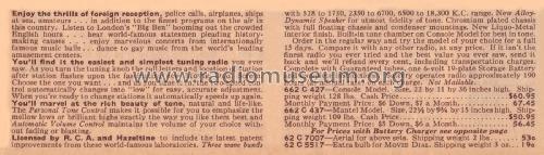 Airline 62-427 'Movie Dial' Order= 662 C 427 ; Montgomery Ward & Co (ID = 1843296) Radio
