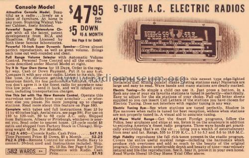 Airline 62-490 Order= P162 A 490 ; Montgomery Ward & Co (ID = 1880088) Radio