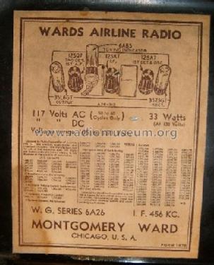 Airline 6A26 ; Montgomery Ward & Co (ID = 750257) Radio