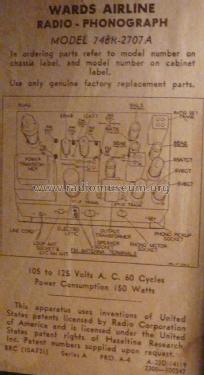 Airline 74BR-2707A Order= 62 A 2707R ; Montgomery Ward & Co (ID = 2022938) Radio