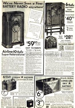 Airline 62-77 Ch= Wells Gardner 06A Order= 662 D 77; Montgomery Ward & Co (ID = 1756059) Radio