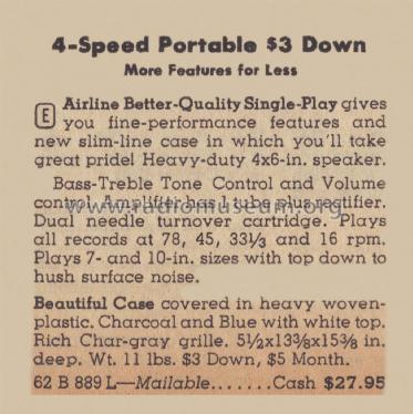 Airline 889 ; Montgomery Ward & Co (ID = 2129423) R-Player