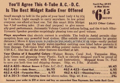 Airline 93BR-424B Order= 462 A 424 ; Montgomery Ward & Co (ID = 1901634) Radio