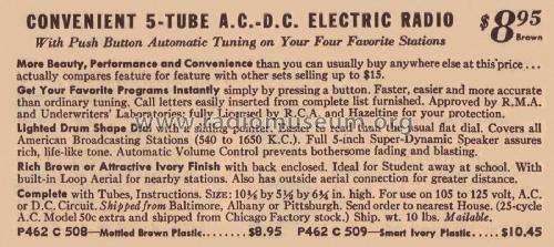 Airline 93BR-508A Order= P462 C 508 ; Montgomery Ward & Co (ID = 1891235) Radio