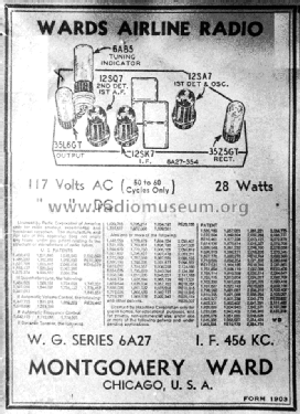 Airline 93WG604A Order= P462 C 604; Montgomery Ward & Co (ID = 2246947) Radio