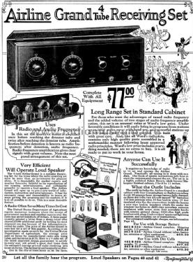 Airline Grand 4-Tube Receiving Set ; Montgomery Ward & Co (ID = 1105239) Radio