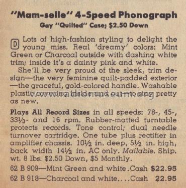 Airline JWR-918A 'Mam-selle' ; Montgomery Ward & Co (ID = 2129412) R-Player